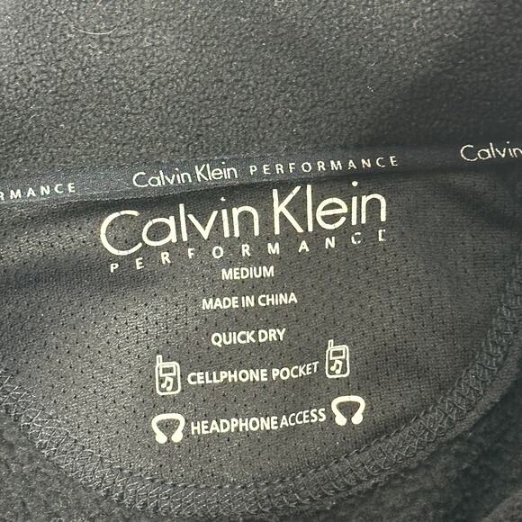 Calvin Klein Performance Black Fleece Jacket Zip Womens Size Medium M Quick Dry - Picture 10 of 12